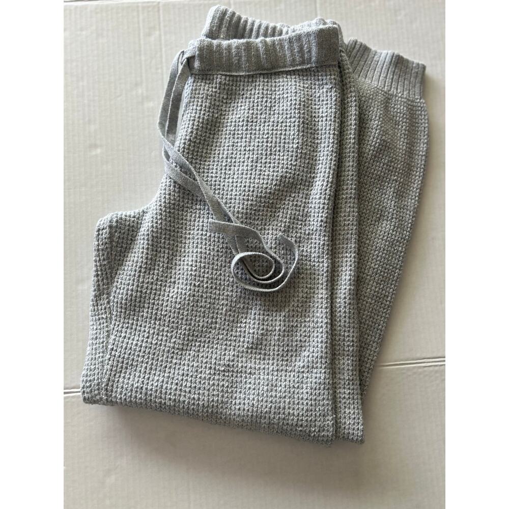 Aerie Waffle Knit Jogger Lounge Pants XS Heather Gray Cozy Soft